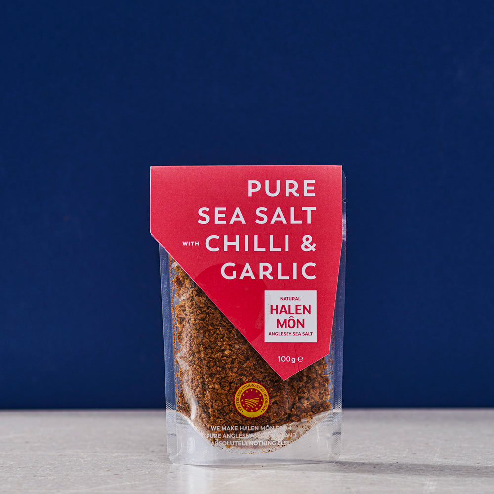 Halen Môn Pure Sea Salt with Chilli & Garlic 100g Shop/Website