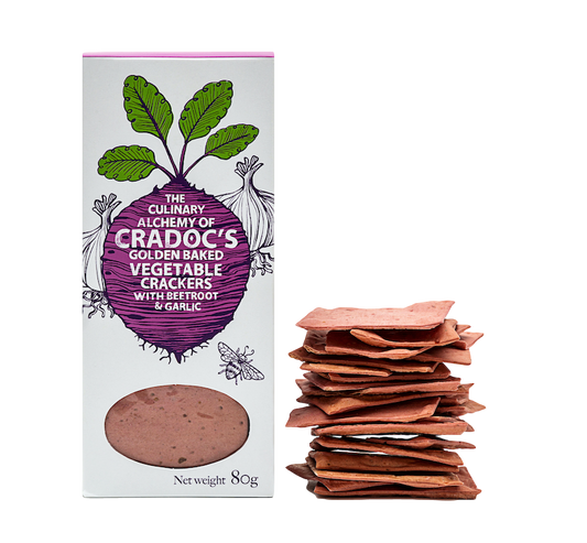 Cradoc’s Vegetable Crackers with Beetroot & Garlic Shop/Website