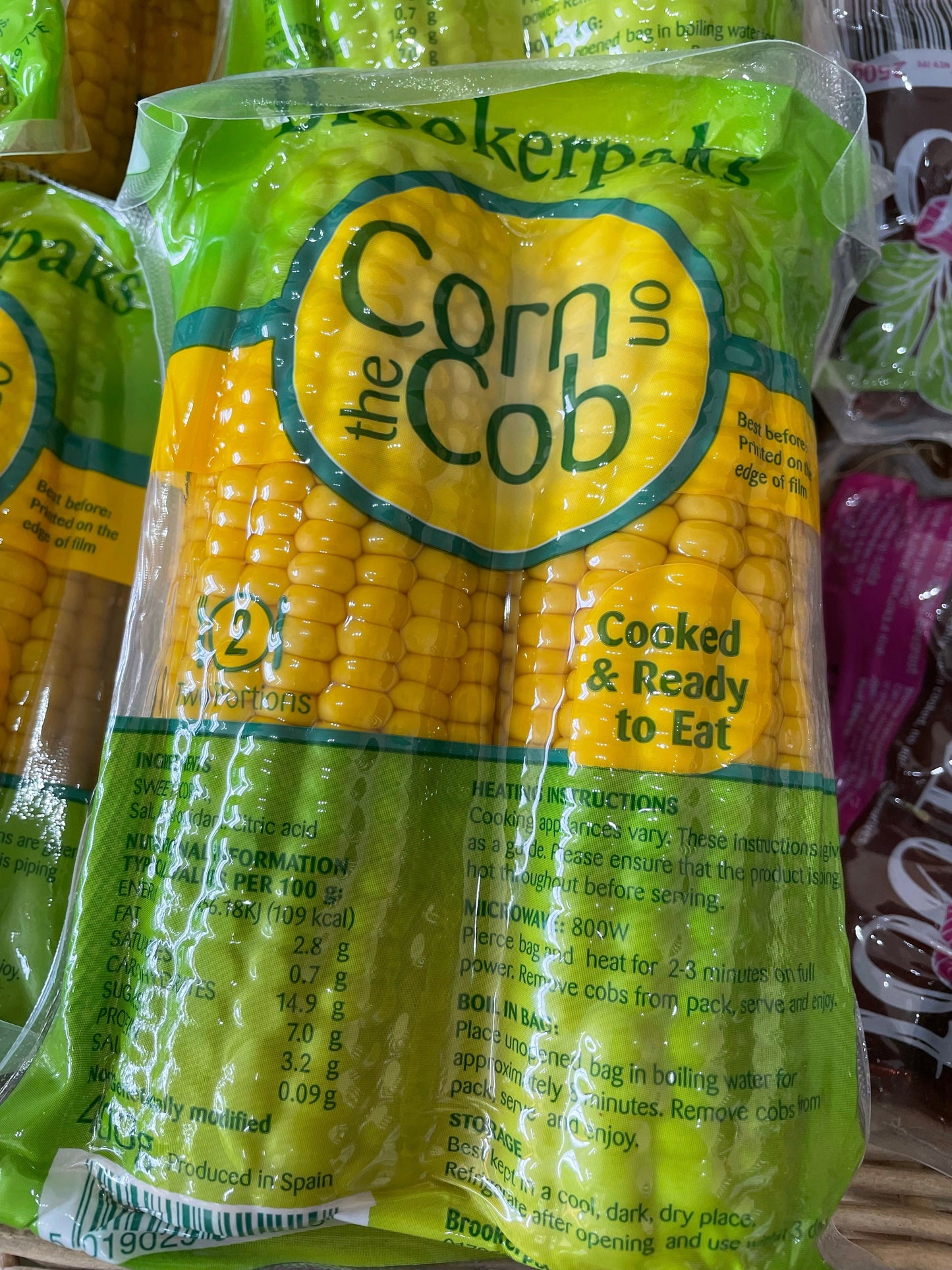 CORN ON THE COB DOUBLE COOKED - PACKET